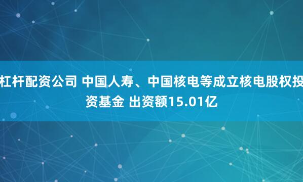 杠杆配资公司 中国人寿、中国核电等成立核电股权投资基金 出资额15.01亿